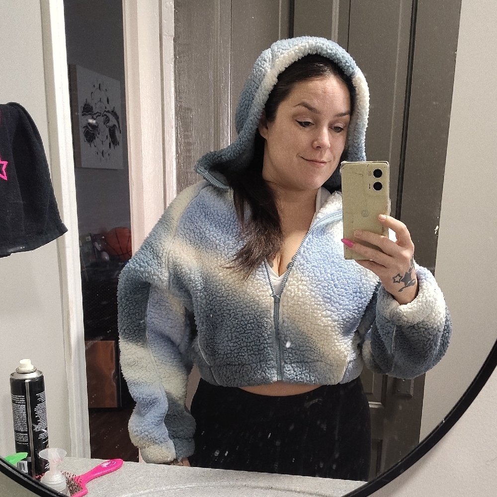 Wild Fable Blue and Cream Teddy Jacket